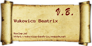 Vukovics Beatrix névjegykártya