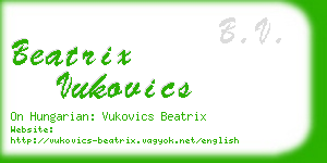 beatrix vukovics business card